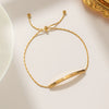 Wholesale Titanium Steel Retro Letter Geometric Gold Inlaid Women's Bracelet