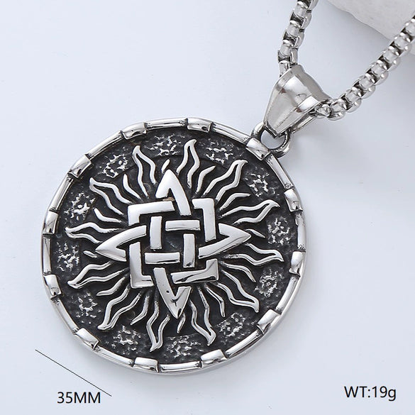 Wholesale Titanium Steel Retro Punk Hip Hop Geometric Men's Necklace With Polishing Treatment