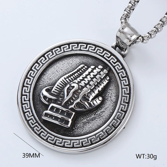 Wholesale Titanium Steel Retro Punk Hip Hop Geometric Men's Necklace With Polishing Treatment