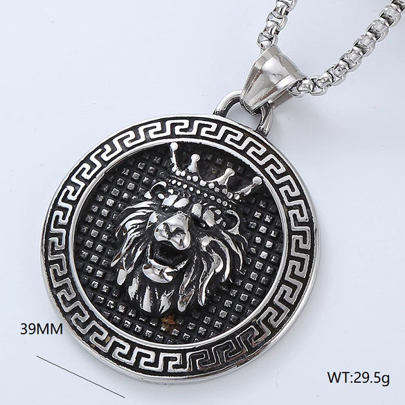 Wholesale Titanium Steel Retro Punk Hip Hop Geometric Men's Necklace With Polishing Treatment