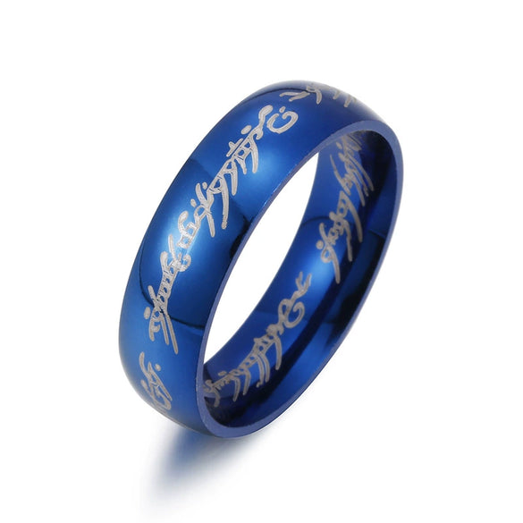 Wholesale Titanium Steel Retro Rings With Letters Numbers Text Electroplated For Men And Women