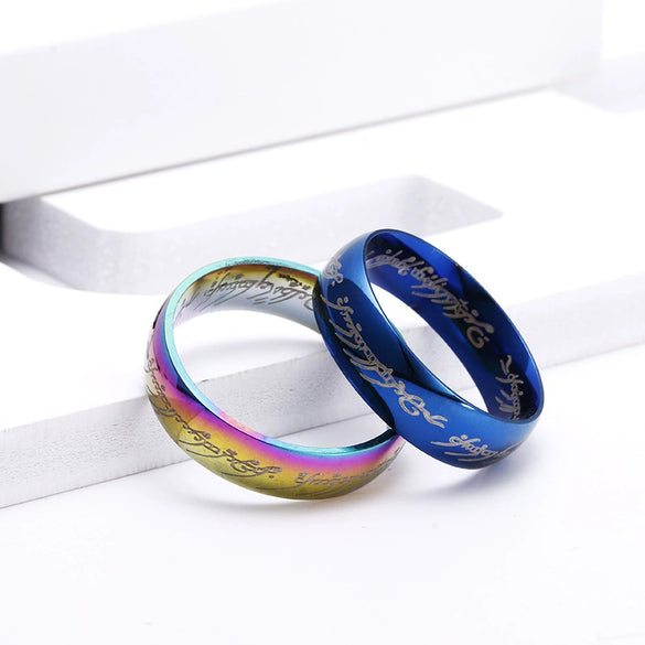 Wholesale Titanium Steel Retro Rings With Letters Numbers Text Electroplated For Men And Women