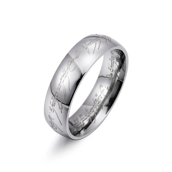 Wholesale Titanium Steel Retro Rings With Letters Numbers Text Electroplated For Men And Women