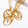 Wholesale Titanium Steel Retro Twelve Constellation Pendant Necklace With Electroplating Treatment And Ochain