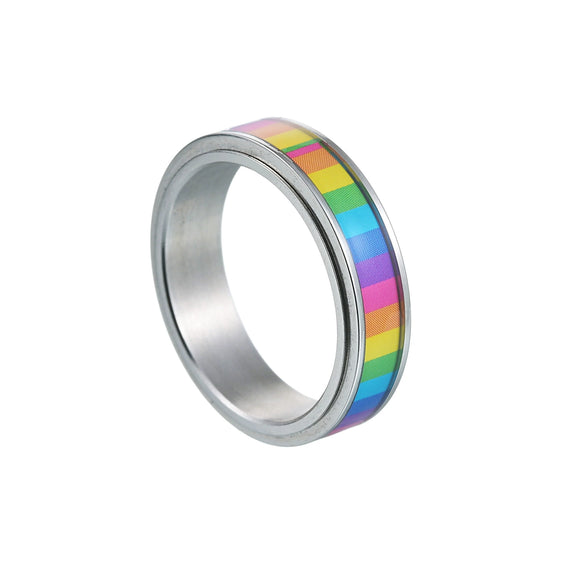 Wholesale Titanium Steel Ring Electroplating Unisex Style With Letters Numbers Text For Decompression