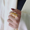 Wholesale Titanium Steel Ring For Women With Simple Geometric Design And Electroplating Treatment