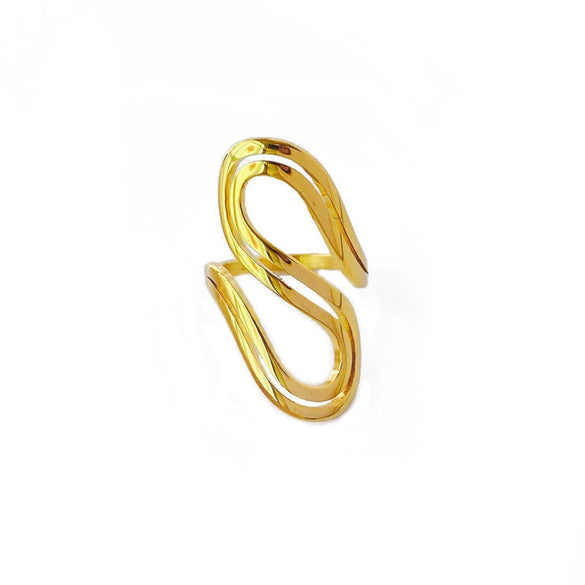 Wholesale Titanium Steel Ring For Women With Simple Geometric Design And Electroplating Treatment