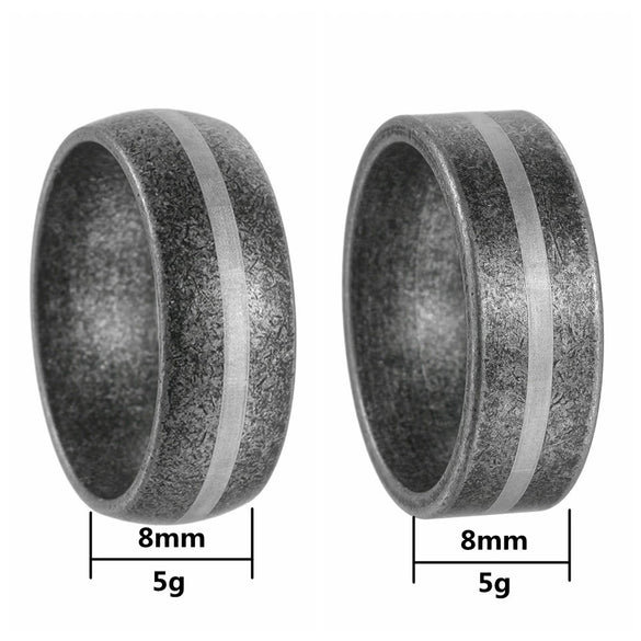 Wholesale Titanium Steel Ring Geometric Design Distressed Style Unisex