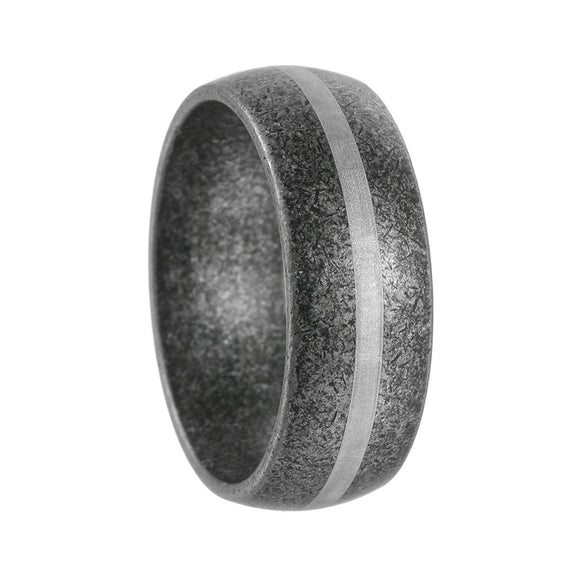 Wholesale Titanium Steel Ring Geometric Design Distressed Style Unisex