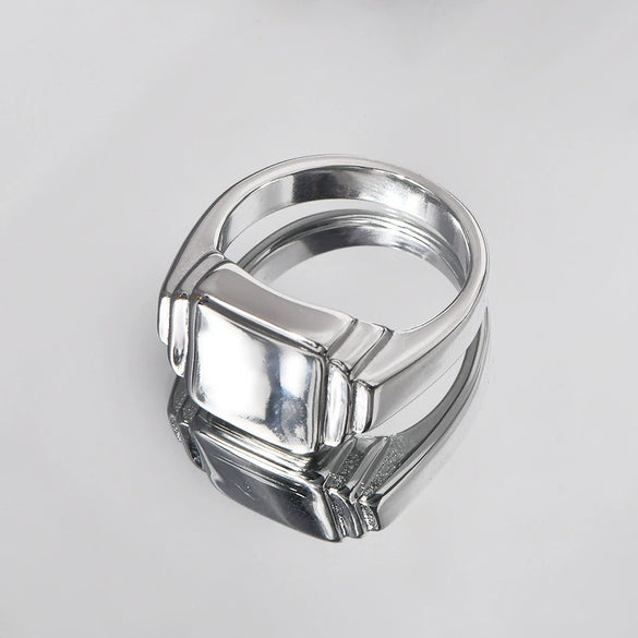 Wholesale Titanium Steel Ring Geometric Heart Style Electroplated For Men And Women