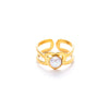 Wholesale Titanium Steel Ring Geometric Heart U Shape Retro Style Electroplated