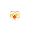 Wholesale Titanium Steel Ring Geometric Heart U Shape Retro Style Electroplated