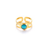 Wholesale Titanium Steel Ring Geometric Heart U Shape Retro Style Electroplated