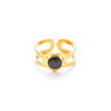 Wholesale Titanium Steel Ring Geometric Heart U Shape Retro Style Electroplated