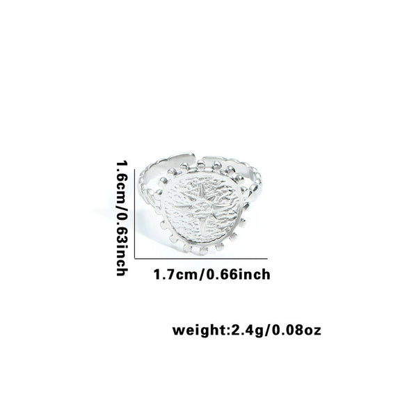 Wholesale Titanium Steel Ring Geometric Irregular Snake Line Multi Layer Retro Style For Women