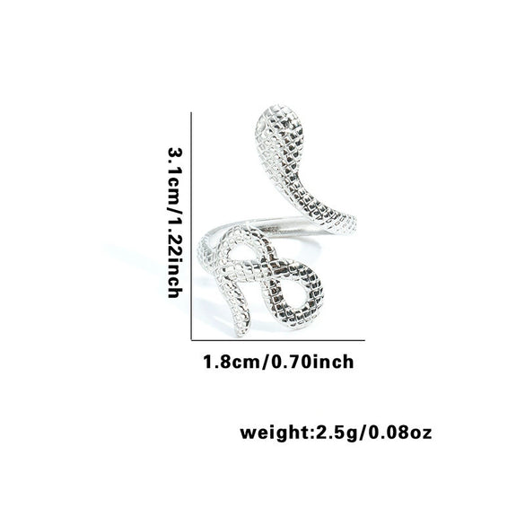 Wholesale Titanium Steel Ring Geometric Irregular Snake Line Multi Layer Retro Style For Women