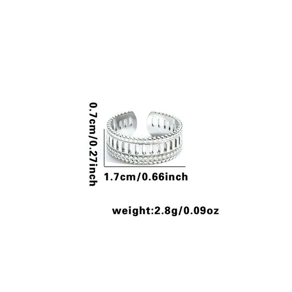 Wholesale Titanium Steel Ring Geometric Irregular Snake Line Multi Layer Retro Style For Women