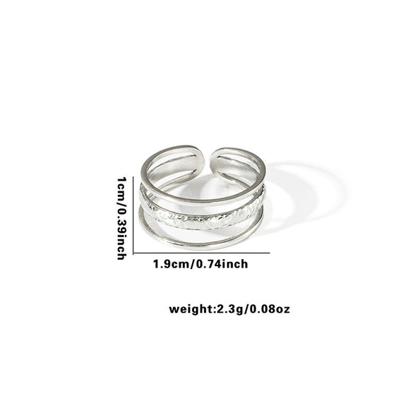 Wholesale Titanium Steel Ring Geometric Style With Heart Flower Leaf Letter Number Text Pattern Electroplated
