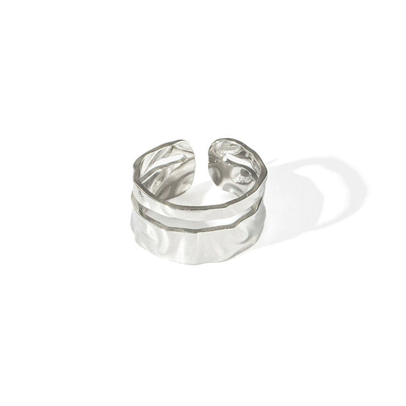 Wholesale Titanium Steel Ring Geometric Style With Heart Flower Leaf Letter Number Text Pattern Electroplated