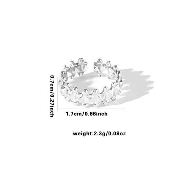 Wholesale Titanium Steel Ring Geometric Style With Heart Flower Leaf Letter Number Text Pattern Electroplated