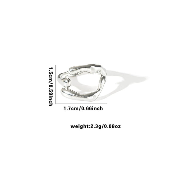Wholesale Titanium Steel Ring Geometric Style With Heart Flower Leaf Letter Number Text Pattern Electroplated