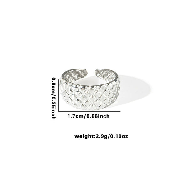 Wholesale Titanium Steel Ring Geometric Style With Heart Flower Leaf Letter Number Text Pattern Electroplated