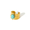 Wholesale Titanium Steel Ring Inlaid With Turquoise And Diamond In Light Luxury Style 18K Gold Plated Stainless Steel For Unisex