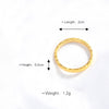 Wholesale Titanium Steel Ring Irregular Texture Hammered Geometric U Shape 18K Gold Electroplated