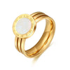 Wholesale Titanium Steel Ring Light Luxury Business Style Heart Shape Real Gold Plated Unisex