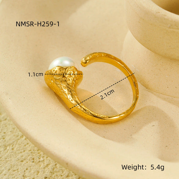 Wholesale Titanium Steel Ring Light Luxury Style Electroplated K Gold Plated Open Ring For Women