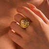 Wholesale Titanium Steel Ring Light Luxury Style Electroplated K Gold Plated Open Ring For Women