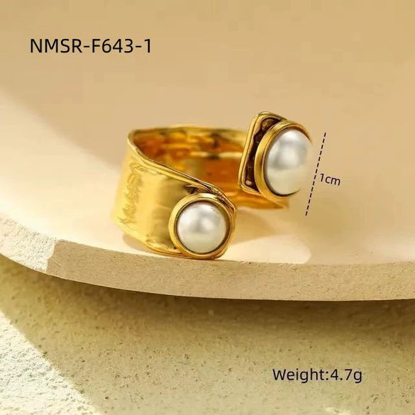 Wholesale Titanium Steel Ring Light Luxury Style Electroplated K Gold Plated Open Ring For Women