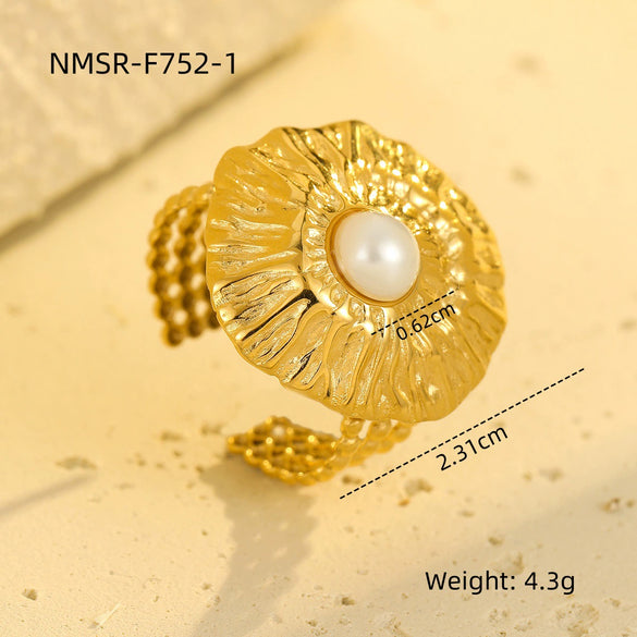 Wholesale Titanium Steel Ring Light Luxury Style Electroplated K Gold Plated Open Ring For Women