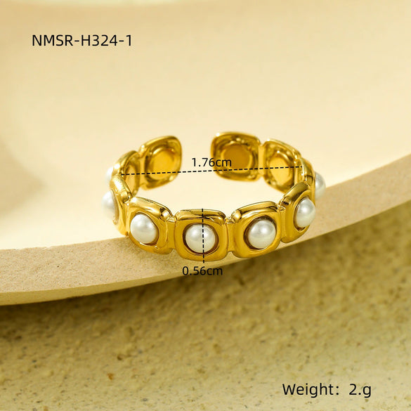 Wholesale Titanium Steel Ring Light Luxury Style Electroplated K Gold Plated Open Ring For Women
