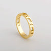 Wholesale Titanium Steel Ring Retro Hollow Flat Chain Winding Style With Letters Numbers Text Electroplated For Women