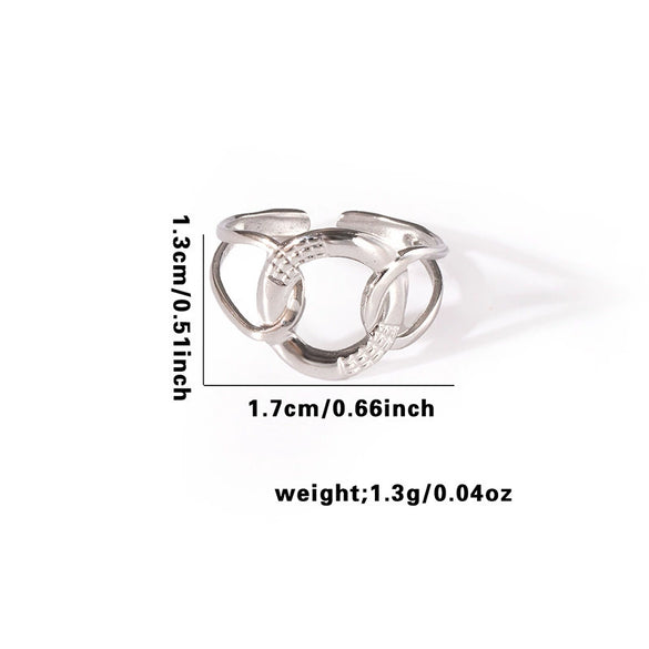 Wholesale Titanium Steel Ring Retro Style With Leaves Heart Shape Flower Letters Numbers Electroplating For Women