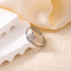 Wholesale Titanium Steel Ring Retro Style With Leaves Heart Shape Flower Letters Numbers Electroplating For Women