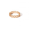 Wholesale Titanium Steel Ring Stainless Steel Hollow Heart Couple Style Pvd Furnace Real Gold Plating Women's Jewelry Ring