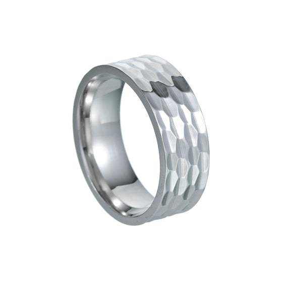 Wholesale Titanium Steel Ring Vacuum Plated Geometric Pattern Retro Highend Unisex Jewelry