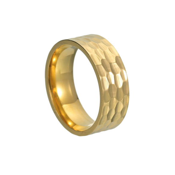 Wholesale Titanium Steel Ring Vacuum Plated Geometric Pattern Retro Highend Unisex Jewelry