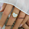 Wholesale Titanium Steel Ring With Black And White Enamel Geometric Design Retro Opening Non Fading Real Gold Plated