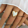 Wholesale Titanium Steel Ring With Black And White Enamel Geometric Design Retro Opening Non Fading Real Gold Plated