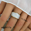 Wholesale Titanium Steel Ring With Black And White Enamel Geometric Design Retro Opening Non Fading Real Gold Plated