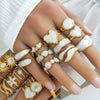 Wholesale Titanium Steel Ring With Black And White Enamel Geometric Design Retro Opening Non Fading Real Gold Plated