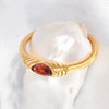 Wholesale Titanium Steel Ring With Geometric Pattern Retro Fashion Inlaid Zircon Plated 18K Gold For Women