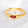 Wholesale Titanium Steel Ring With Geometric Pattern Retro Fashion Inlaid Zircon Plated 18K Gold For Women