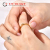 Wholesale Titanium Steel Ring With Irregular Wave And Peach Heart Shape Glossy Electroplated With Letters Numbers Text