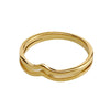 Wholesale Titanium Steel Ring With Irregular Wave And Peach Heart Shape Glossy Electroplated With Letters Numbers Text