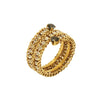 Wholesale Titanium Steel Ring With 18K Gold Inlaid Zircon And Diamond In Geometric High Sense Design For Women