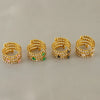 Wholesale Titanium Steel Ring With 18K Gold Inlaid Zircon And Diamond In Geometric High Sense Design For Women